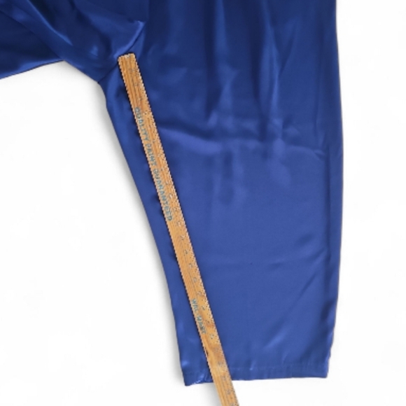 Ellen Tracy 100% Silk Royal Blue Pants Plus Sz 24 Vintage Luxe Holiday Lounge - Picture 13 of 15